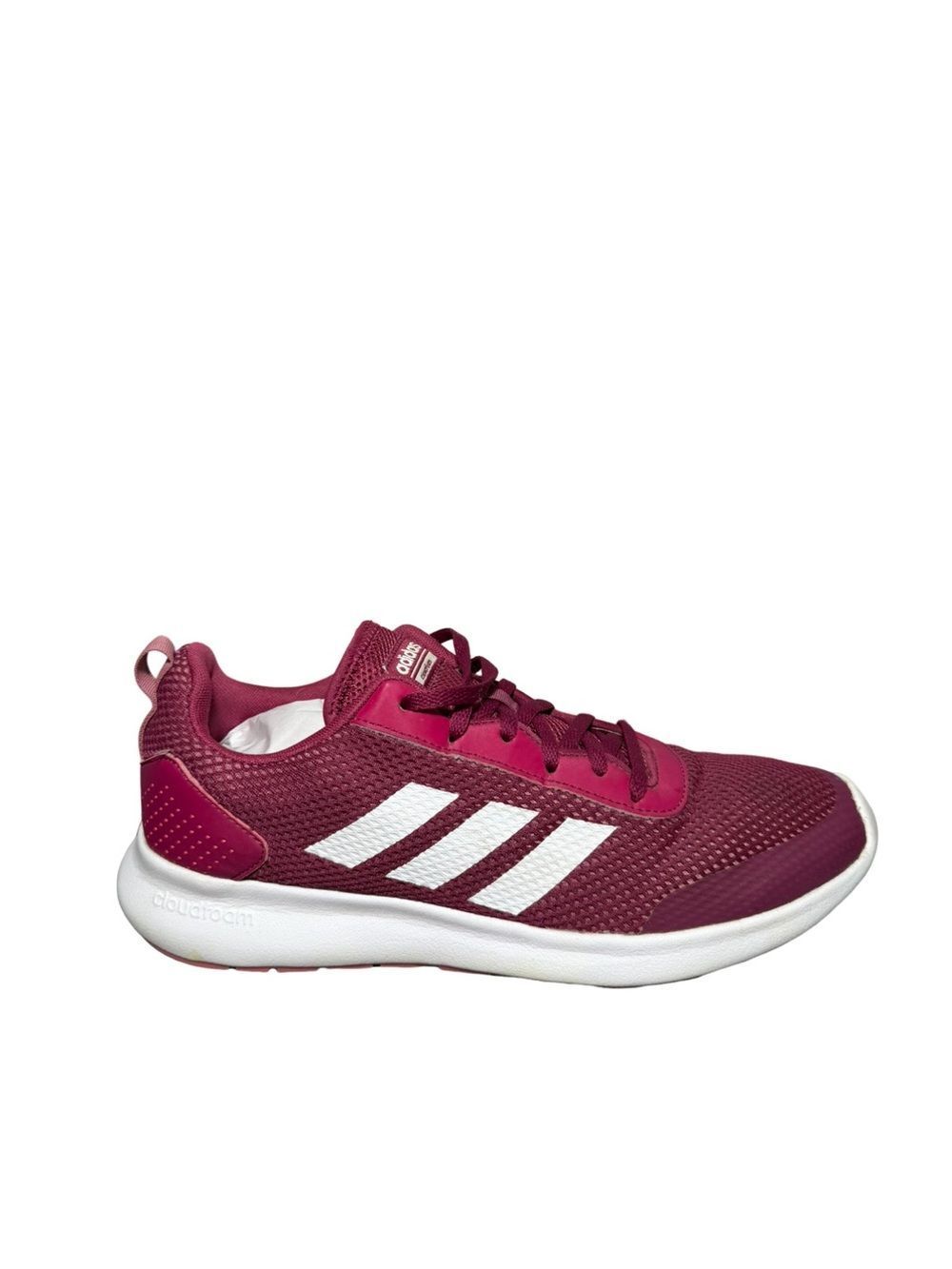 adidas Maroon Mesh Running Shoes with White Stripes women’s size 10